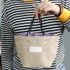Natural Jute Cotton Gift Bag - Black Lining - Large - Image 6