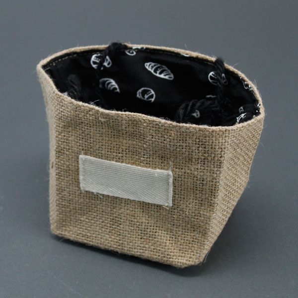 Natural Jute Cotton Gift Bag - Black Lining - Medium - Image 3