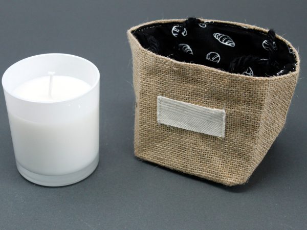 Natural Jute Cotton Gift Bag - Black Lining - Medium - Image 4
