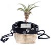 Natural Jute Cotton Gift Bag - Black Lining - Small - Image 7