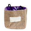 Natural Jute Cotton Gift Bag - Lavender Lining - Medium - Image 2