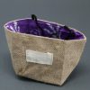 Natural Jute Cotton Gift Bag - Lavender Lining - Medium - Image 3