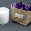 Natural Jute Cotton Gift Bag - Lavender Lining - Medium - Image 4
