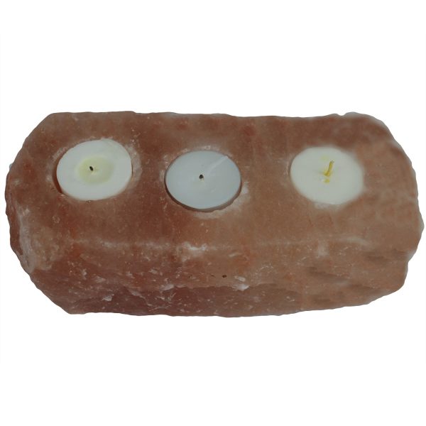 Natural Salt Candle Holder - 3 holes - Image 2