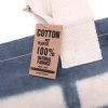 Natural Tie-Dye Cotton Bag (8oz) - Sky Blue Blocks - Natural Handle - Image 2