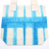 Natural Tie-Dye Cotton Bag (8oz) - Sky Blue Blocks - Natural Handle - Image 3