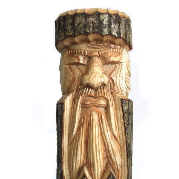 this wood carving will make a great indoor or outdoor accessory and will look especially good in the garden