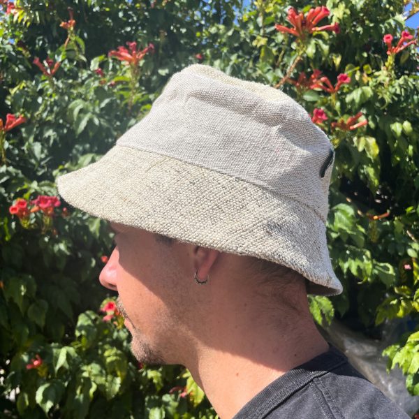 Patched Hemp & Cotton Boho Festival Hat - Natural - Image 4