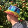 Patched Hemp & Cotton Boho Festival Hat - Tiedye - Image 2