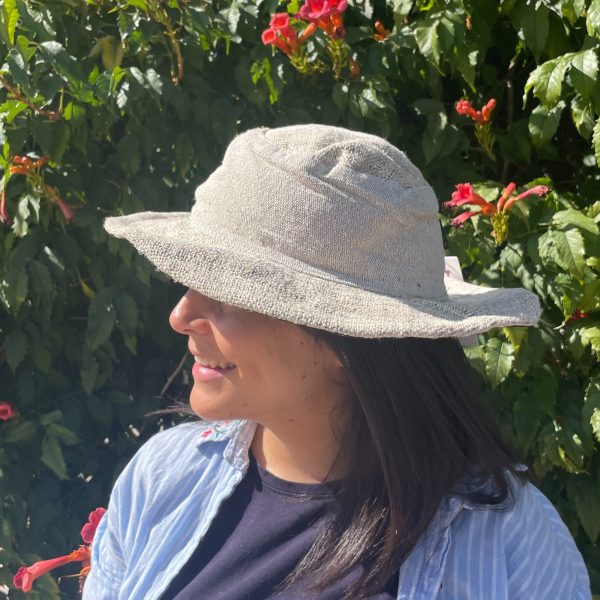 Patched and Wired Hemp & Cotton Boho Festival Hat - Natural - Image 4