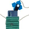 Phone Holder Bag Stripes Green  - flower decor - Image 3