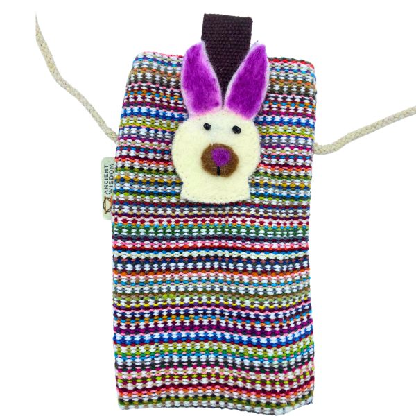 Phone Holder Bag Stripes Pink  - bunny decor - Image 4