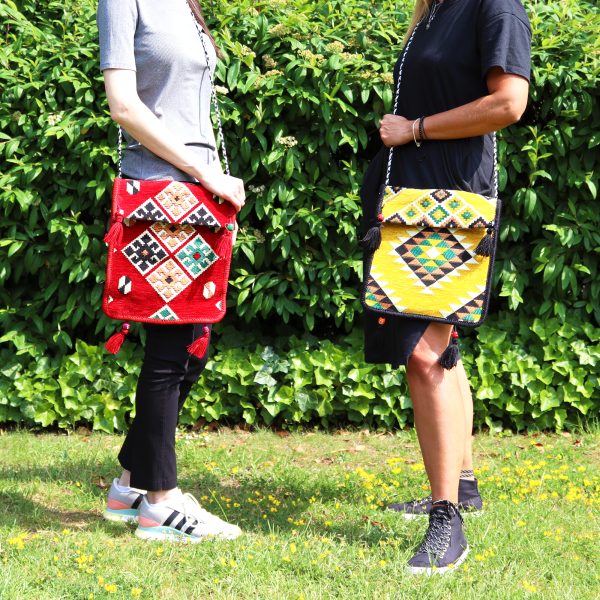 Red Kilim Messenger Festival Bag - Image 6