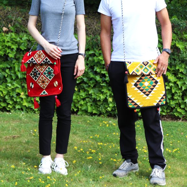 Yellow Kilim Messenger Festival Bag - Image 7