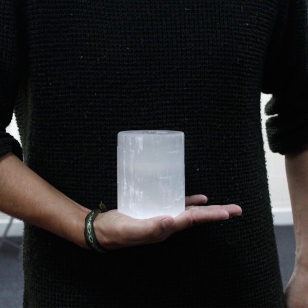 Selenite Cylinder Candle Holder - 10 cm - Image 4