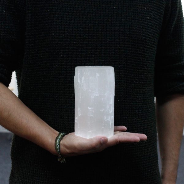 Selenite Cylinder Candle Holder - 15 cm - Image 3