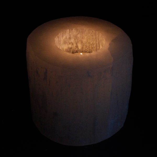 Selenite Cylinder Candle Holder - 8 cm - Image 2