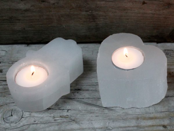 Selenite Hamsa Candle Holder¬† - Image 3