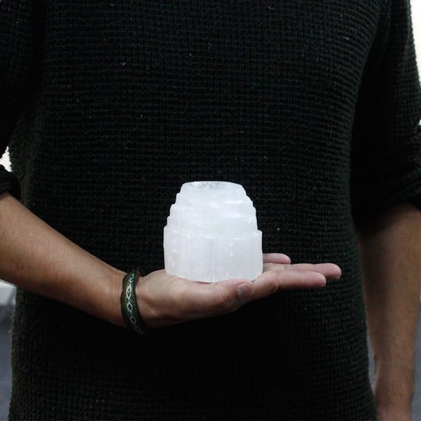 Selenite Mountain Top Candle Holder - 8 cm - Image 4