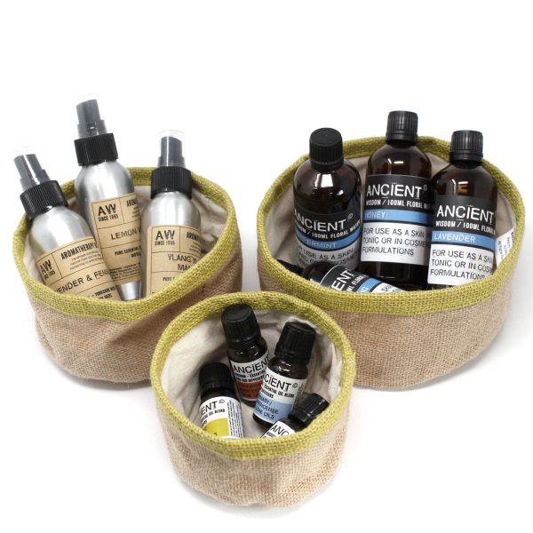 Set of 3 Natural Jute Baskets - Turmeric - Image 4