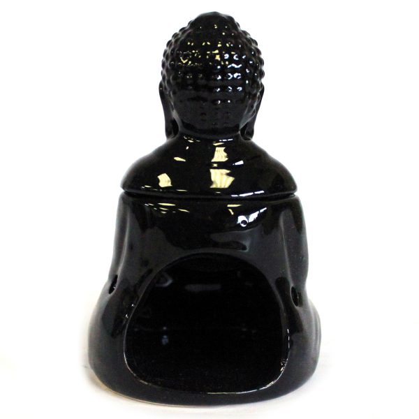 Sitting Buddha Oil Burner - Black - Image 2