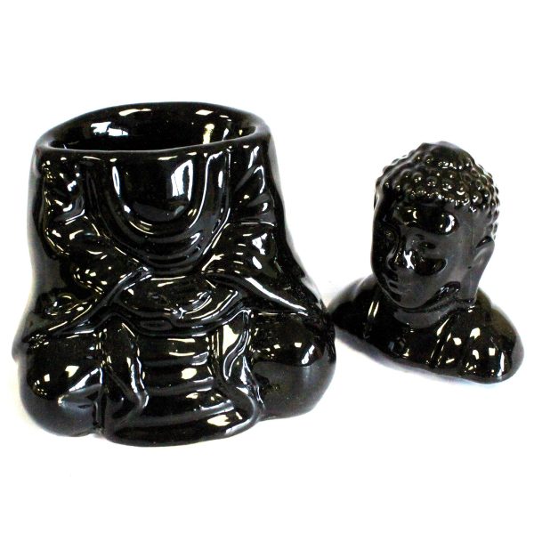 Sitting Buddha Oil Burner - Black - Image 3