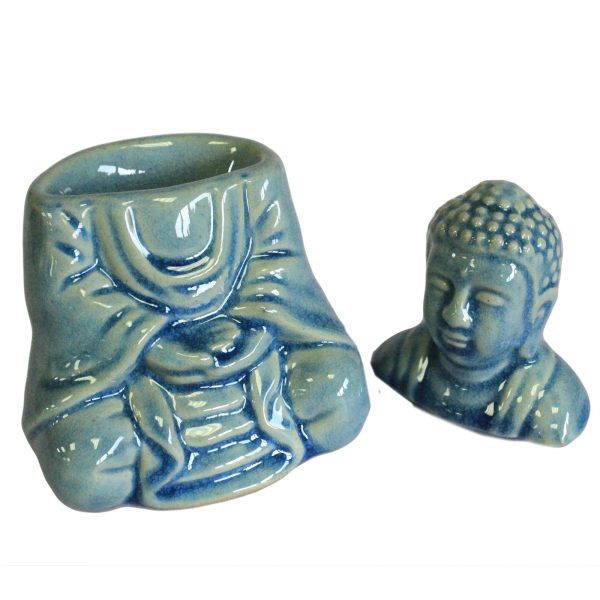Sitting Buddha Oil Burner - Blue - Image 4