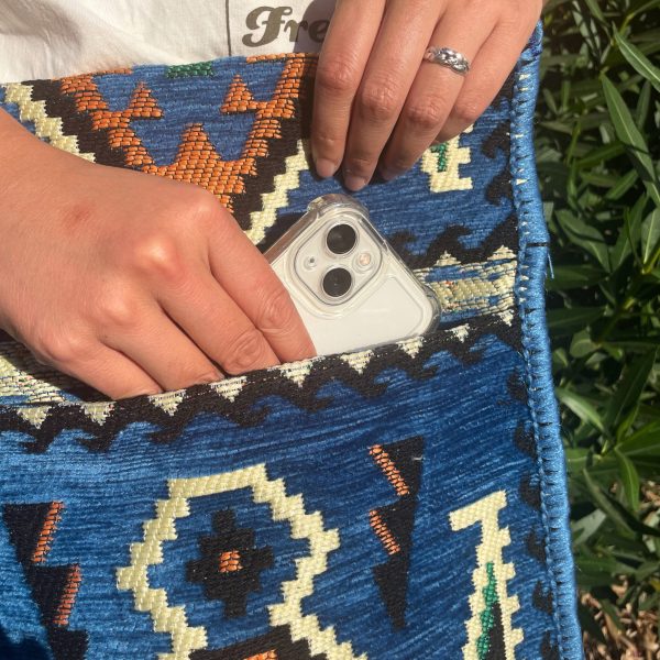 Sky Blue Kilim Messenger Festival Bag - Image 3