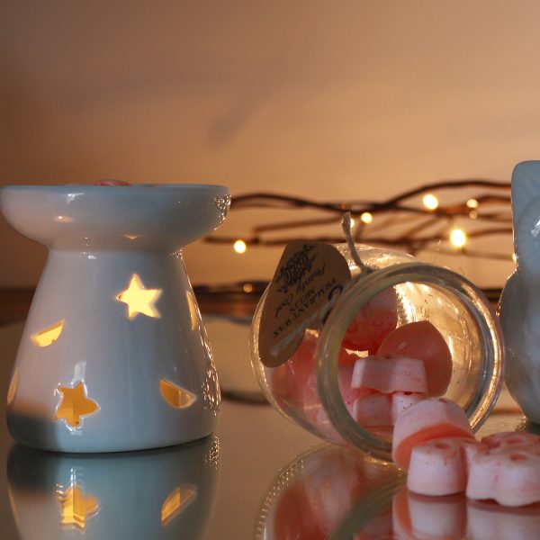Sm Classic White Oil Burner - Moon & Star - Image 2