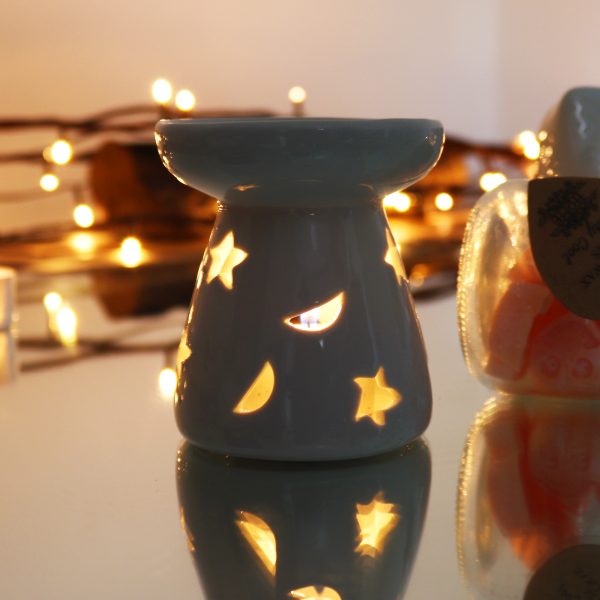Sm Classic White Oil Burner - Moon & Star - Image 3