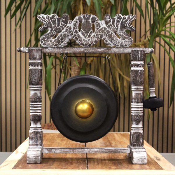 Small Healing Gong in Stand - 25cm - Black - Image 6