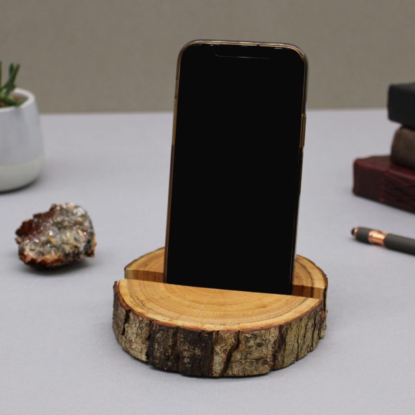 Small Log Phone Holder (full slice) - Natural - Image 6
