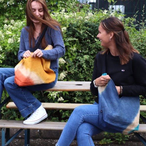 Soft Blend Shoulder Tote - Denim Blue - Image 5