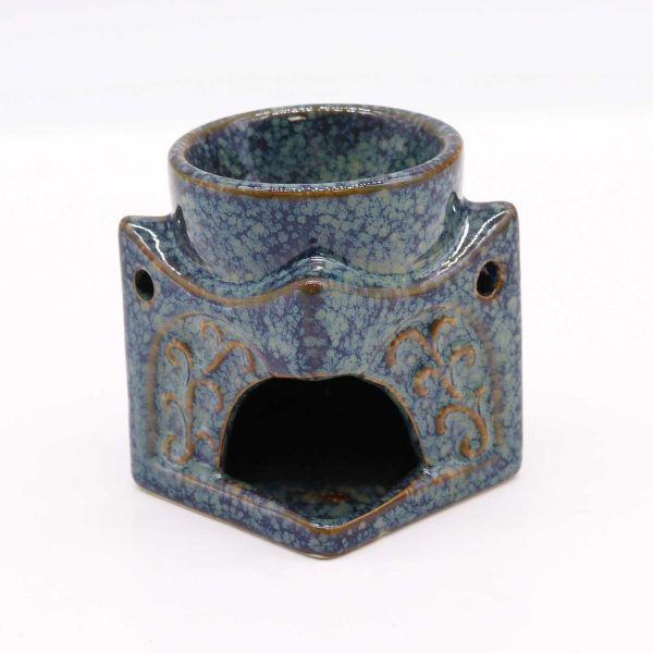 Square Buddha Oil Burner - Dusty Blue - Image 2