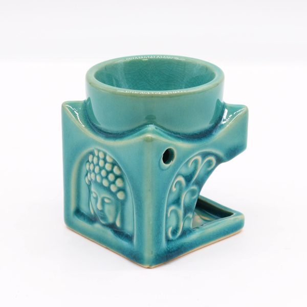 Square Buddha Oil Burner - Soft Turquoise - Image 2