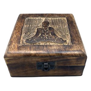 Square Wooden Keepsake Buddha. Beyond mere storage