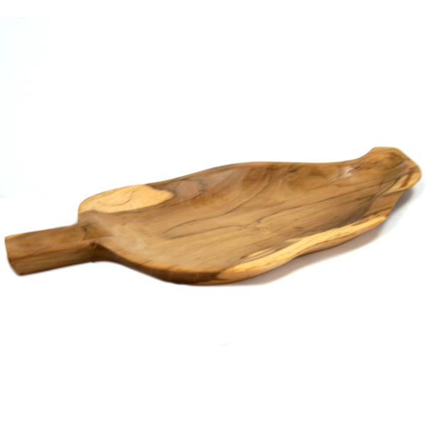 Teak Leaf Shaped Bowl - aprox 32cm - Image 3