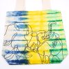 Tie-Dye Cotton Bag (6oz) - Elephants - Multi - Natural Handle - Image 2