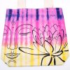 Tie-Dye Cotton Bag (6oz) - Lotus Buddha - Multi Col - Natural Handle - Image 2