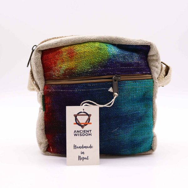 Tiedye Hemp Messegner Bag 1  Zip - Image 2