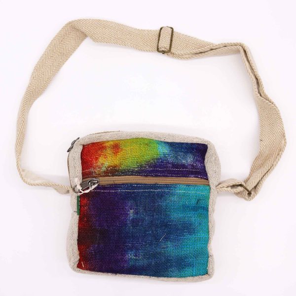 Tiedye Hemp Messegner Bag 1  Zip - Image 3