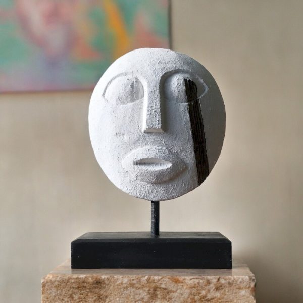 Timor Tribal Decorative Mask - White 27x20cm - Image 5