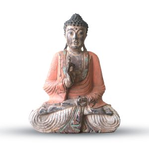 Upgrade your home décor collection with this captivating Wholesale Vintage Orange Teaching Buddha Statue