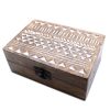 Wholesale White Washed Wooden Boxes Aztec and Slavic Design. These pretty boxes will look beautiful in the bedroom or dressing room or any room really. You can choose from Aztec or Slavic Design