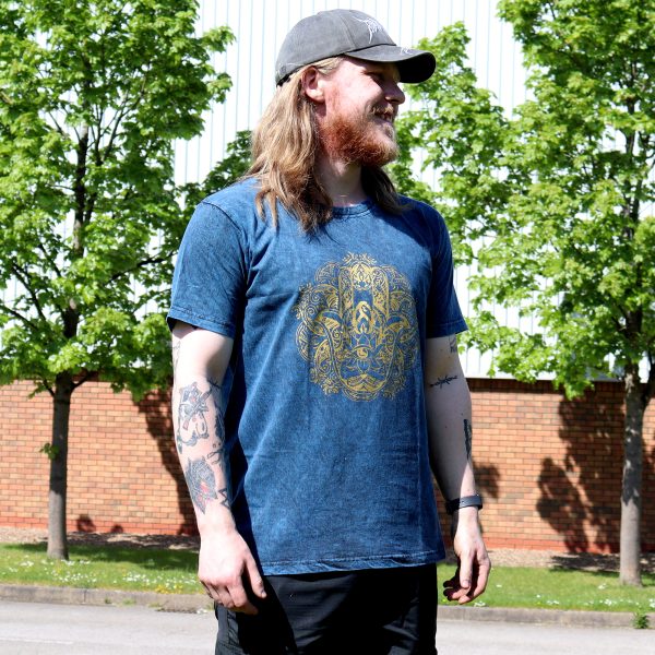 XLarge Stone Washed T-Shirt - Hamsa - Blue - Image 2