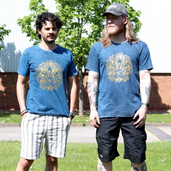 XLarge Stone Washed T-Shirt - Hamsa - Blue - Image 3