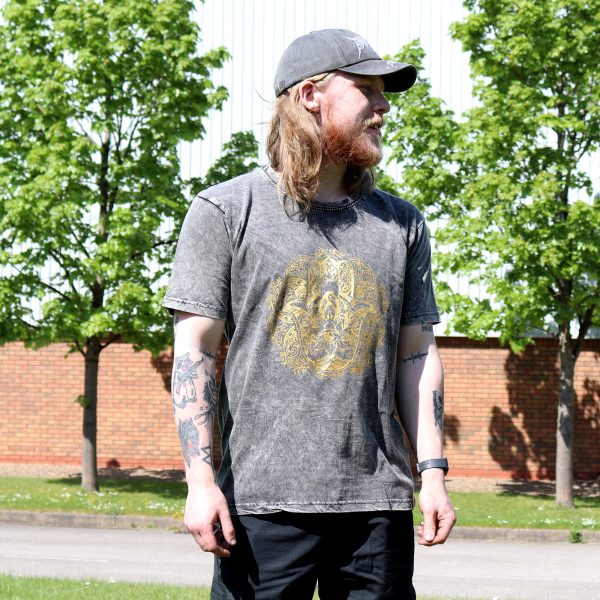 XLarge Stone Washed T-Shirt - Hamsa - Dark Grey - Image 2
