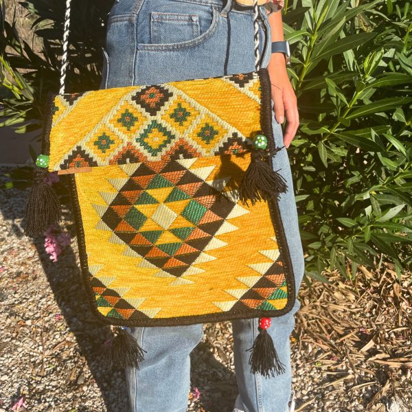 Yellow Kilim Messenger Festival Bag - Image 2