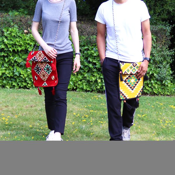 Yellow Kilim Messenger Festival Bag - Image 5