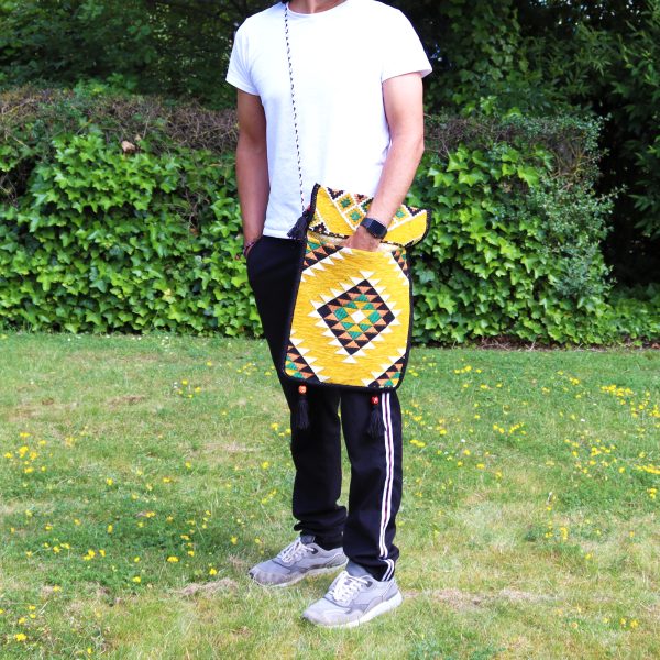 Yellow Kilim Messenger Festival Bag - Image 8
